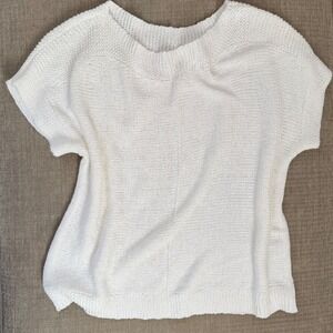 Martha Stewart Collection White Knit Short Knit Womens Size L Cottage Feminine